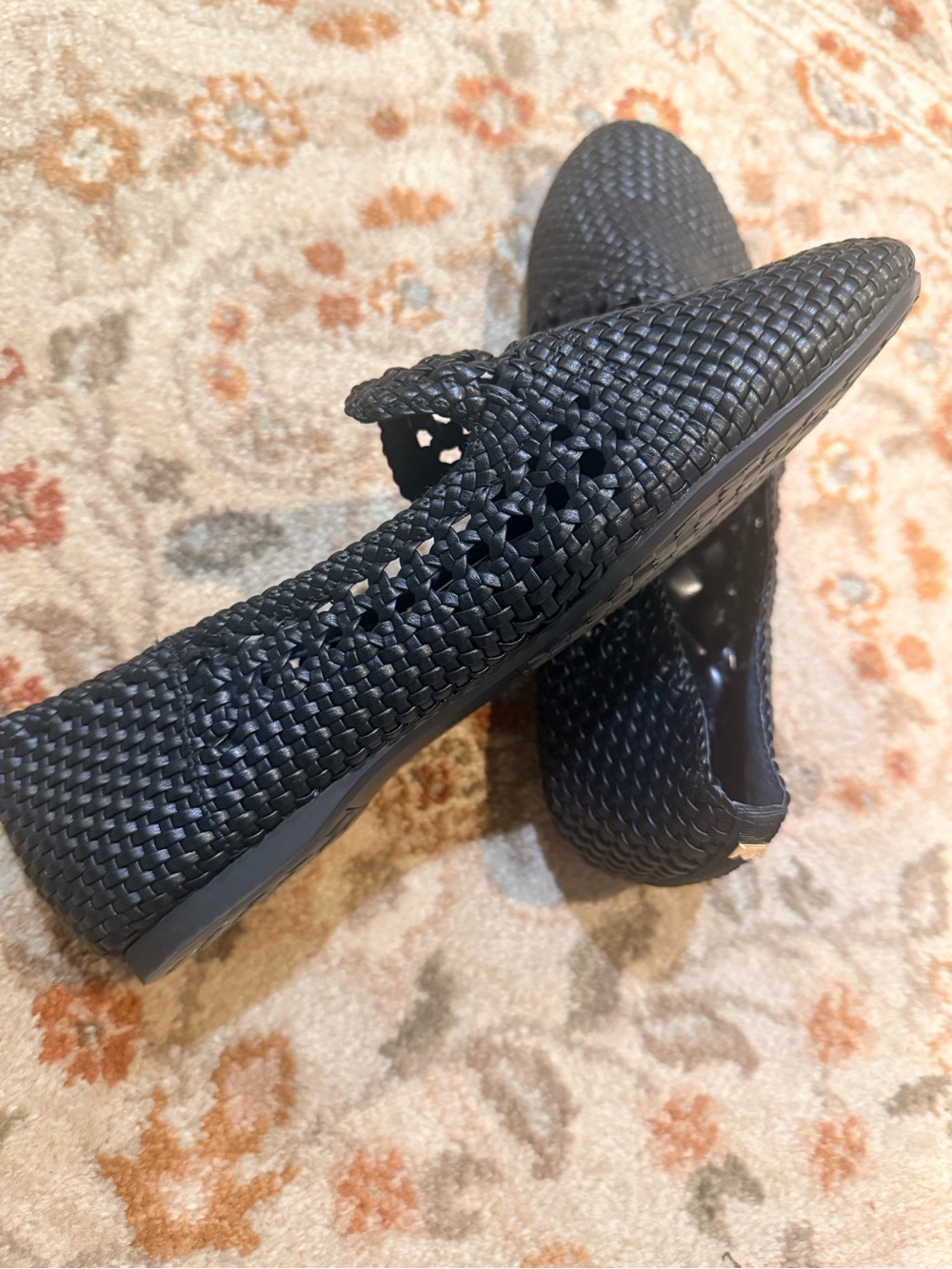 Birdies Woven Starling vegan leather Black Slip-On Loafers  worn once